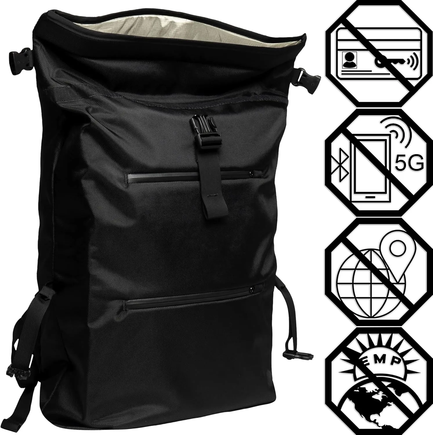 ~ AQUA RT ~ Large Water-Proof Faraday Backpack for Laptops, Tablets, and Mid-Size Electronics ~ Tracking/Hacking Defense ~ Stone