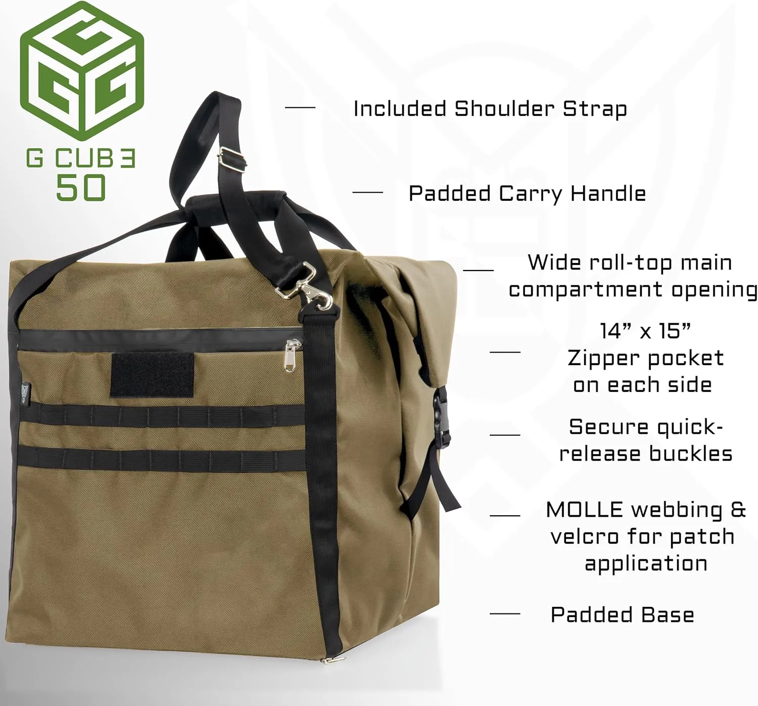 ~ G CUBƎ 50 Faraday Bag for Small to Medium Generators and Electronics ~ Protects Against EMP/CME/EMF/RF ~ Diamond Form Farday Lined Interior ~ Coyote Brown