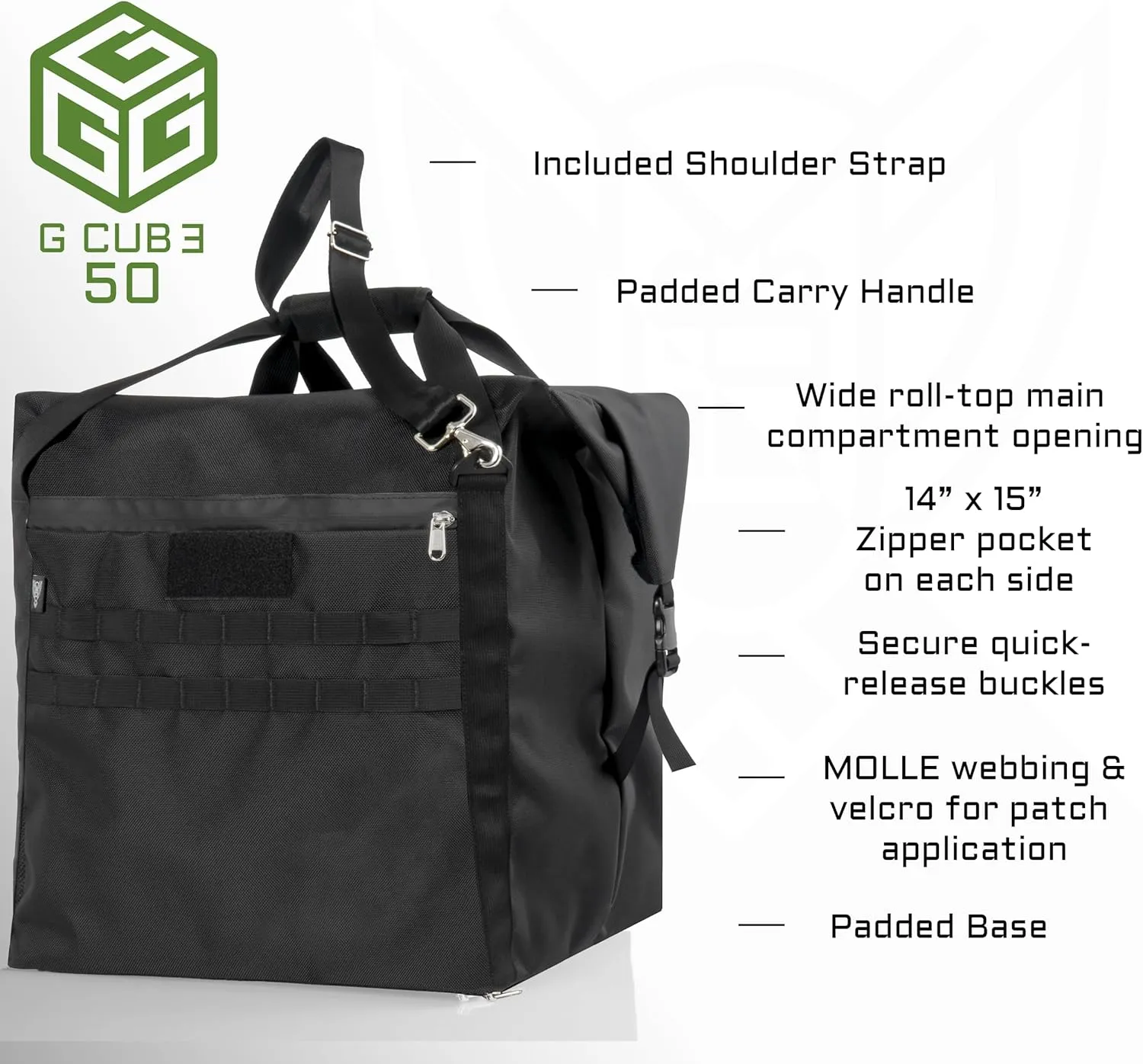 ~ G CUBƎ 50 Faraday Bag for Small to Medium Generators and Electronics ~ Protects Against EMP/CME/EMF/RF ~ Diamond Form Farday Lined Interior ~ OD Green