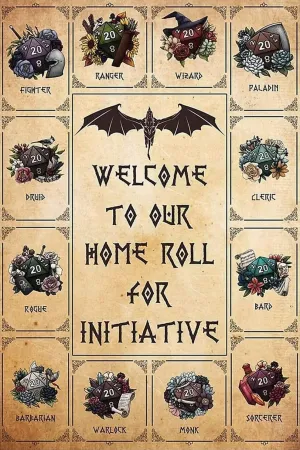 1000 Pieces Wooden Jigsaw Puzzles for Adults-Welcome to Our Home Roll for Initiative Poster Dungeons and Dragon Roleplaying Game Poster Suitable for All Puzzle Toy Enthusiasts