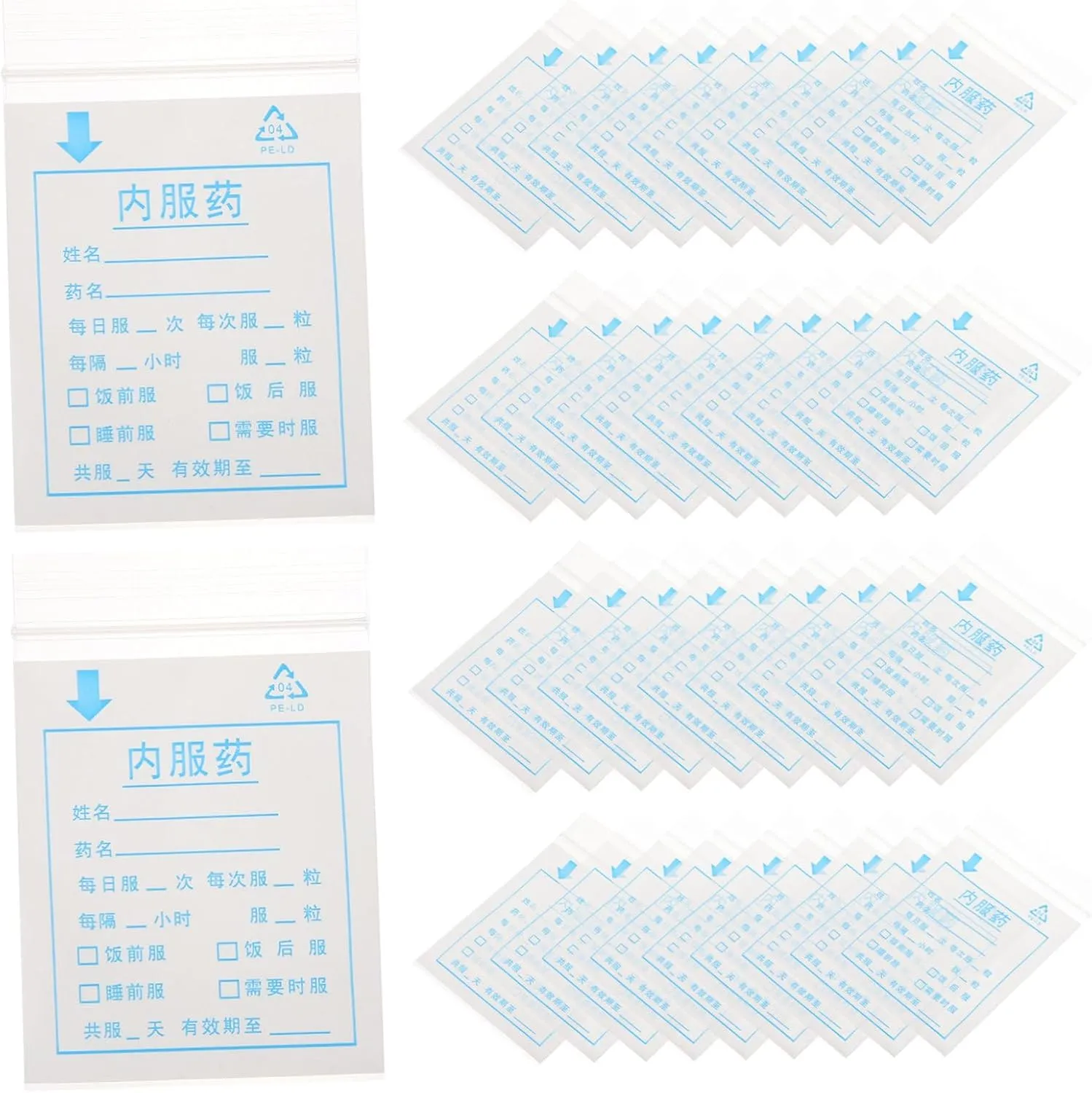 100Pcs Small Resealable Pill Bags for Medicine Portable Multi Use Storage Pouches Write Label for Organizing Tablets and Pills Mil Thickness
