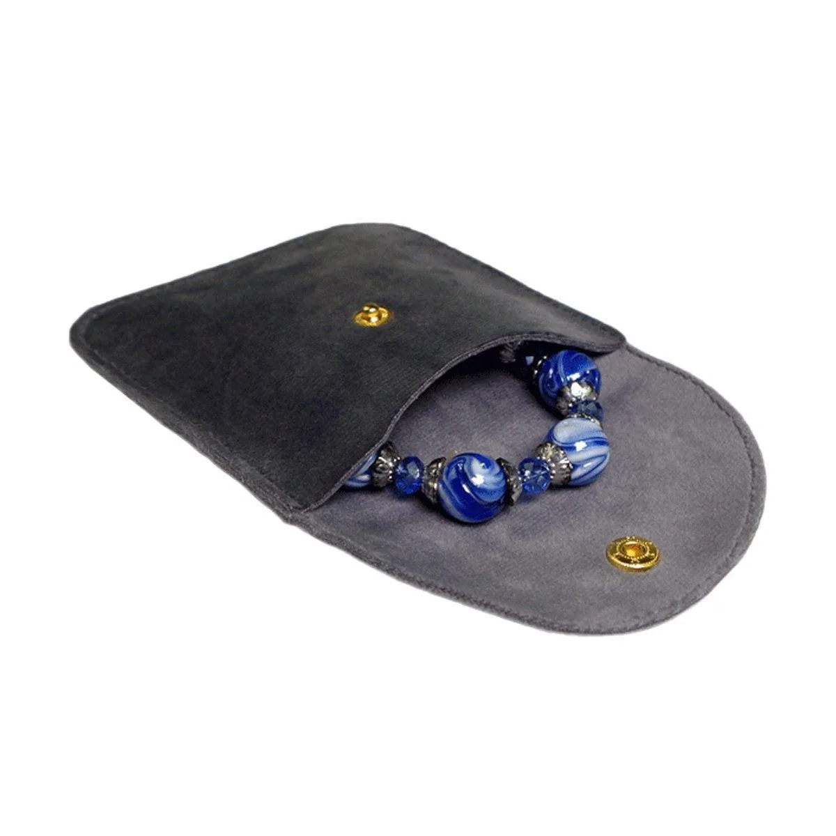 10pcs Velvet Jewelry Pouch Button Closure Thick Soft Ring Necklace Storage Bag