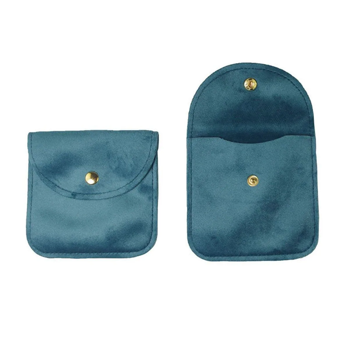 10pcs Velvet Jewelry Pouch Button Closure Thick Soft Ring Necklace Storage Bag