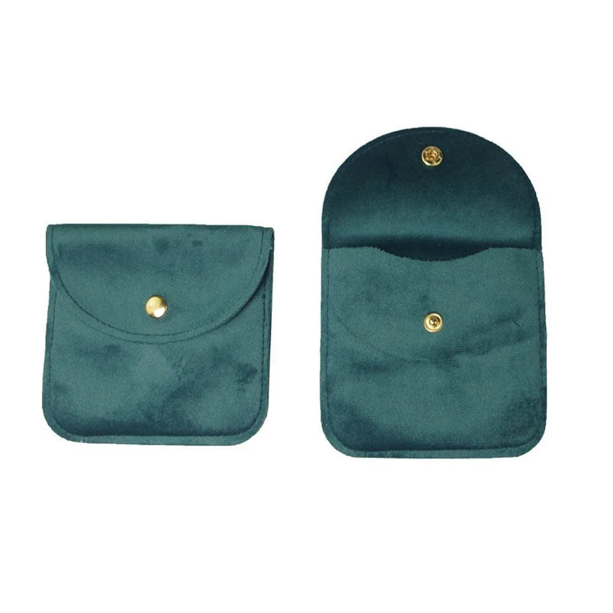 10pcs Velvet Jewelry Pouch Button Closure Thick Soft Ring Necklace Storage Bag