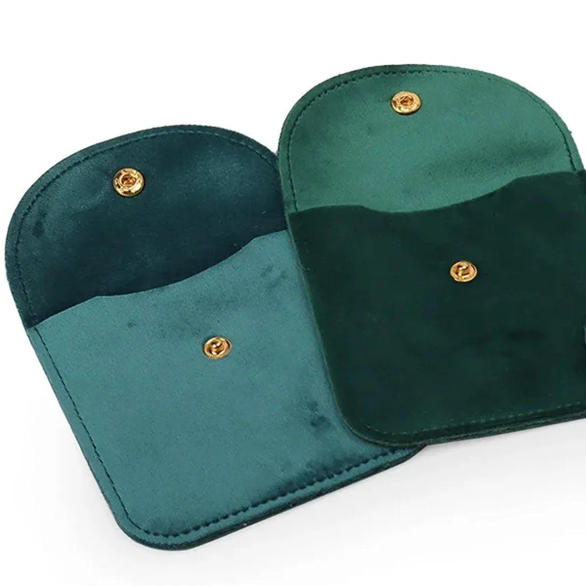 10pcs Velvet Jewelry Pouch Button Closure Thick Soft Ring Necklace Storage Bag