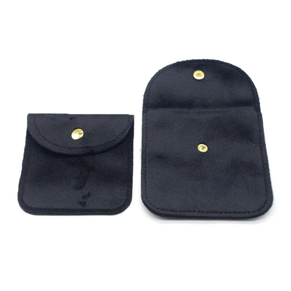 10pcs Velvet Jewelry Pouch Button Closure Thick Soft Ring Necklace Storage Bag