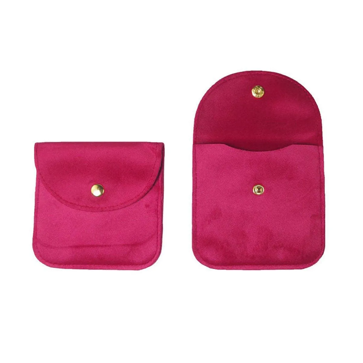 10pcs Velvet Jewelry Pouch Button Closure Thick Soft Ring Necklace Storage Bag