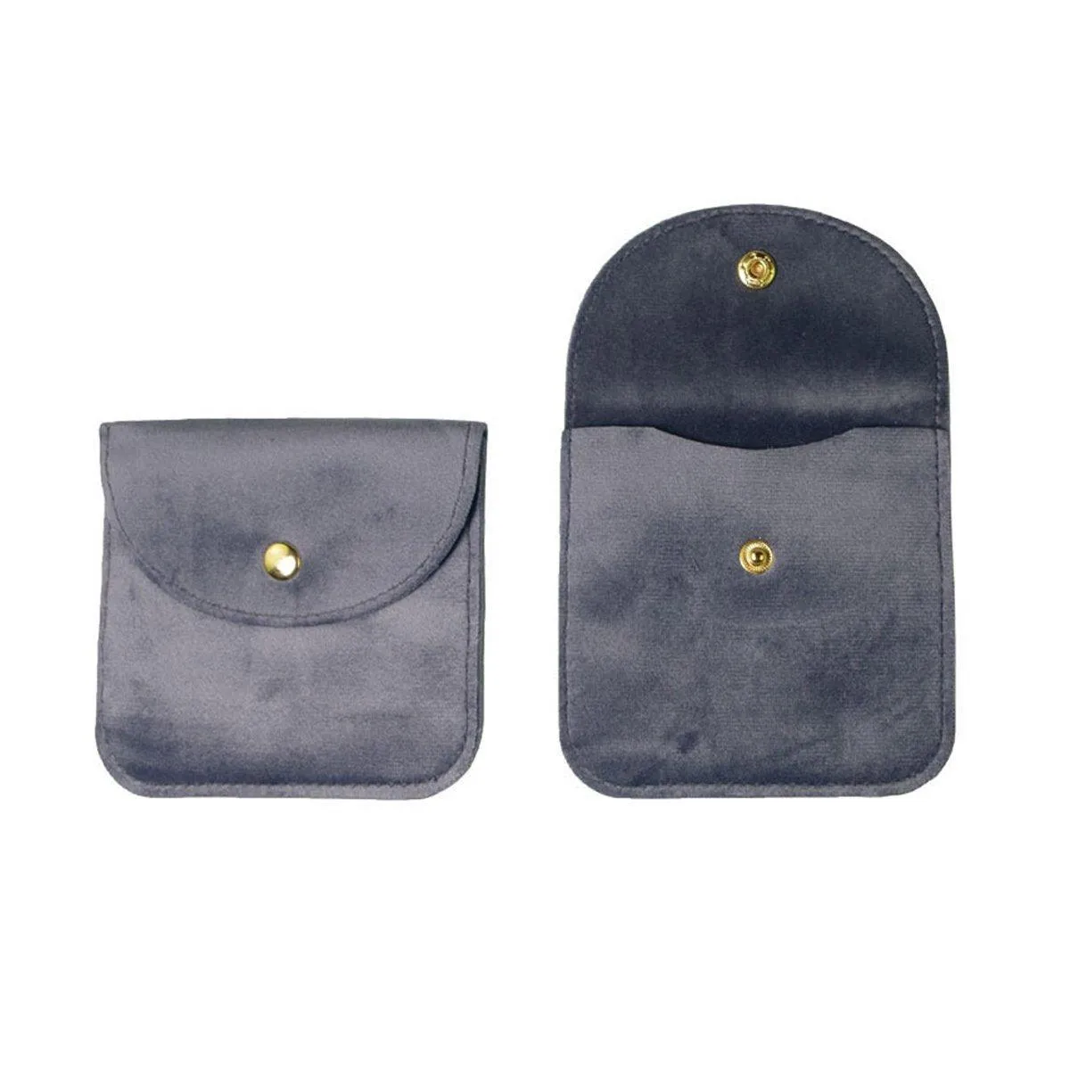 10pcs Velvet Jewelry Pouch Button Closure Thick Soft Ring Necklace Storage Bag