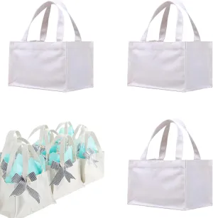 10" x 7" x 6" Small Canvas Tote Bags Personalized Mini Gift Bag DIY Crafts Blank ReuseableTote Bags Bulk