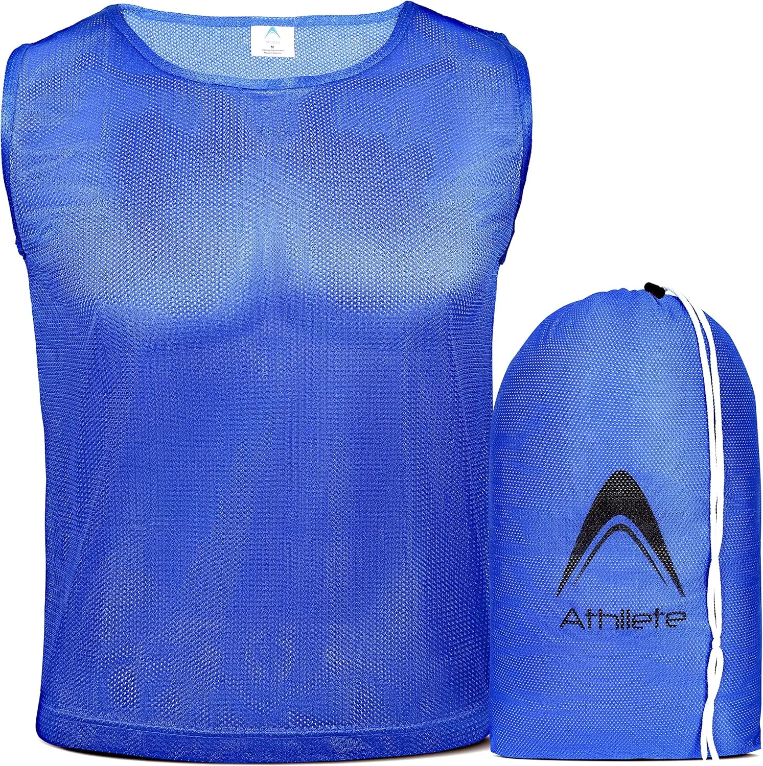 12 pcs Duramesh Pinnies/Scrimmage Vest - Kids Youth and Adult Pinnies, Numbered Penny Jerseys for Soccer