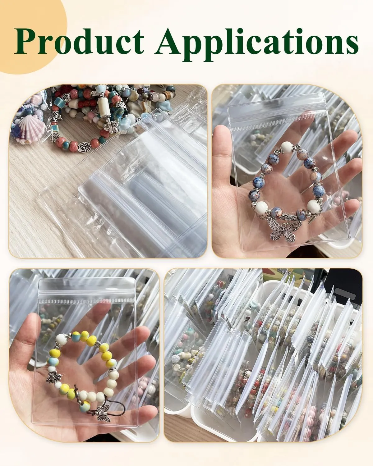 120 Pcs Jewelry Storage Bags Clear Earring Bags Small Clear Zippered Pouch (Jewelry Pouches, Set 3 Sizes)