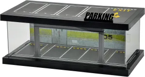1/64 Scale Model Car Display Case - 1:64 Garage Display Case with Clear Acrylic Cover and LED Lighting for Diecast Cars, 10 Parking Spaces Toy Car Storage (D5)