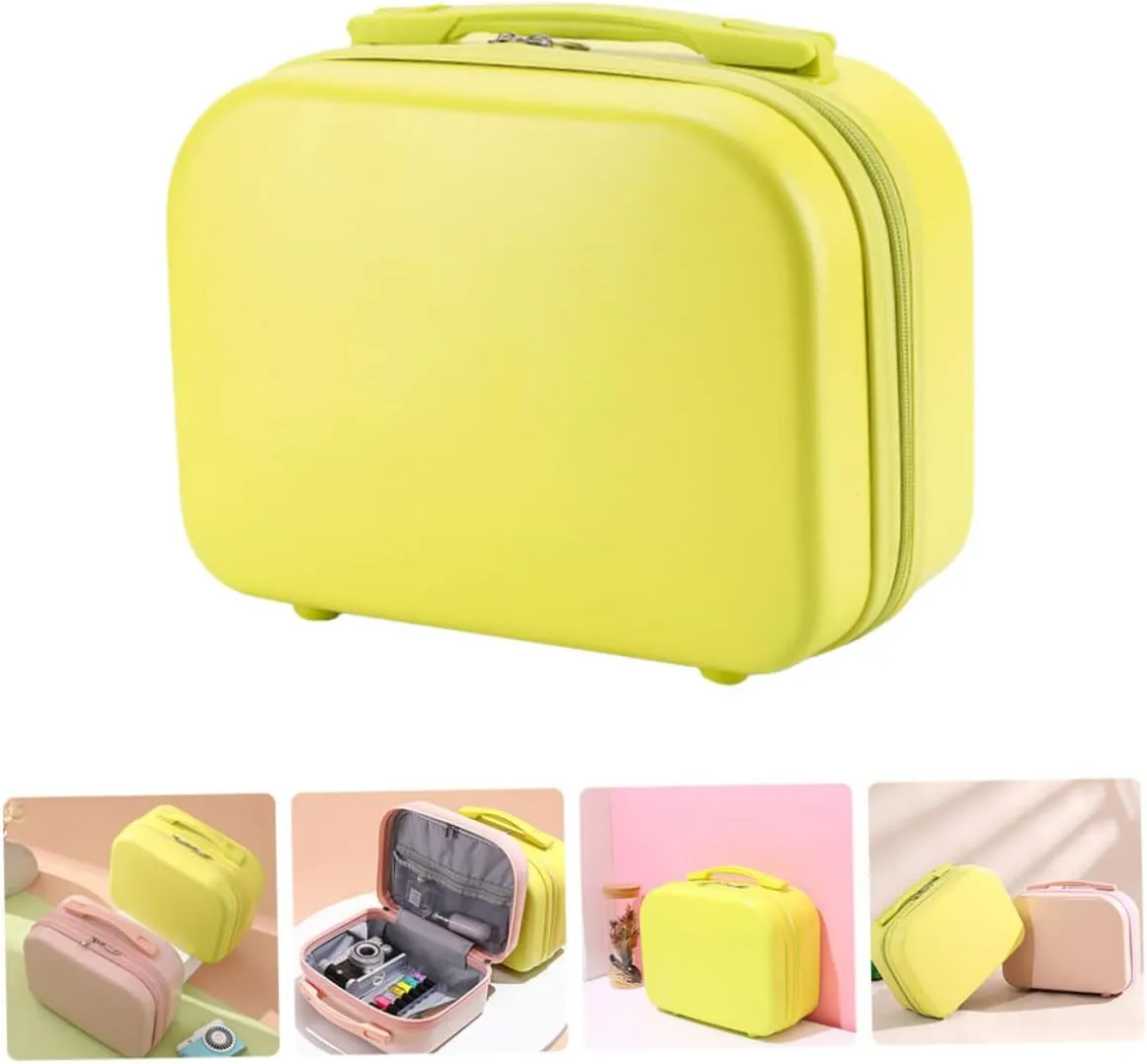 1pc Cosmetic Case Toiletry Bag for Women Mini Travelling Case Cosmetics Storage Bag Miss Storage Box, Yellow, 31X27X15CM
