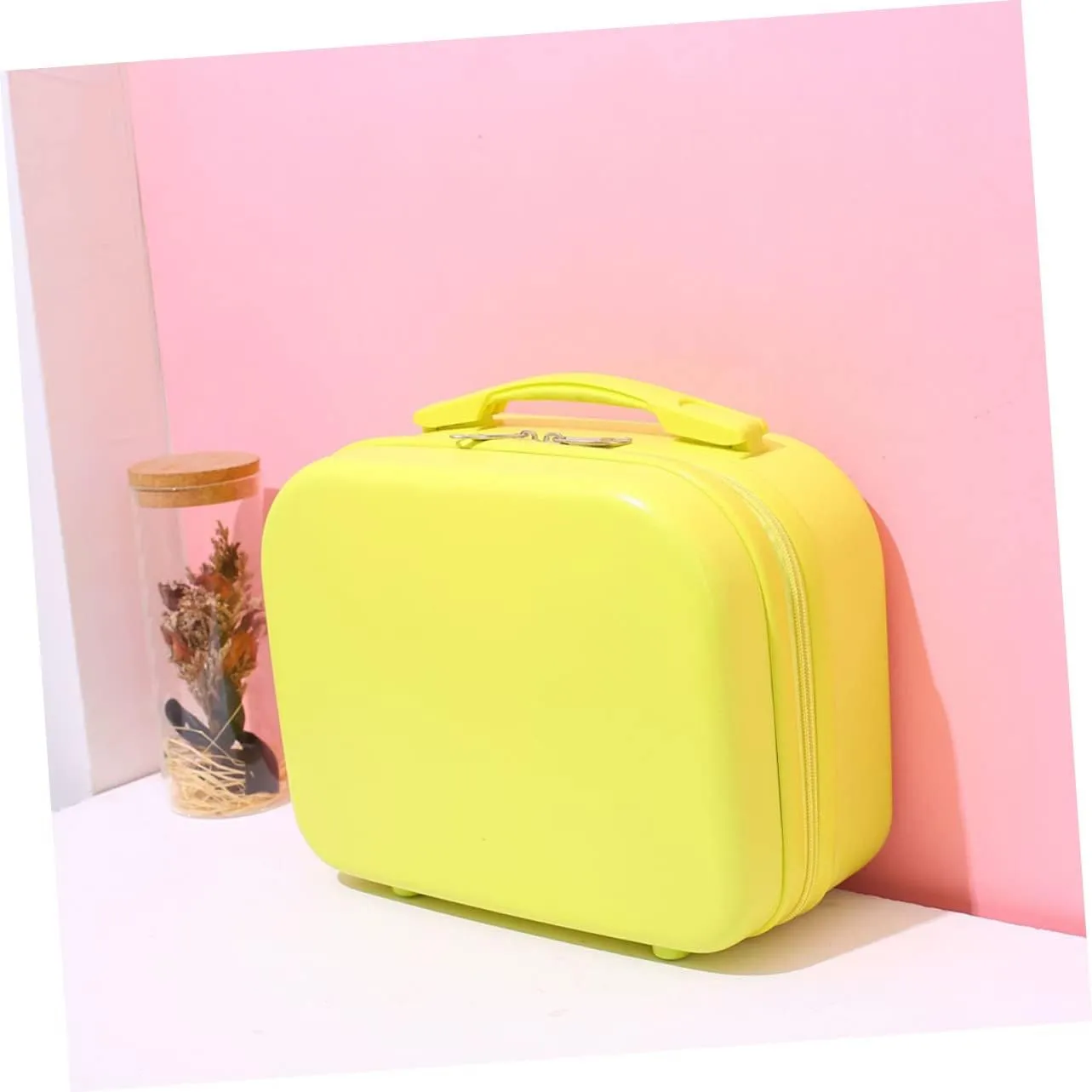 1pc Cosmetic Case Toiletry Bag for Women Mini Travelling Case Cosmetics Storage Bag Miss Storage Box, Yellow, 31X27X15CM