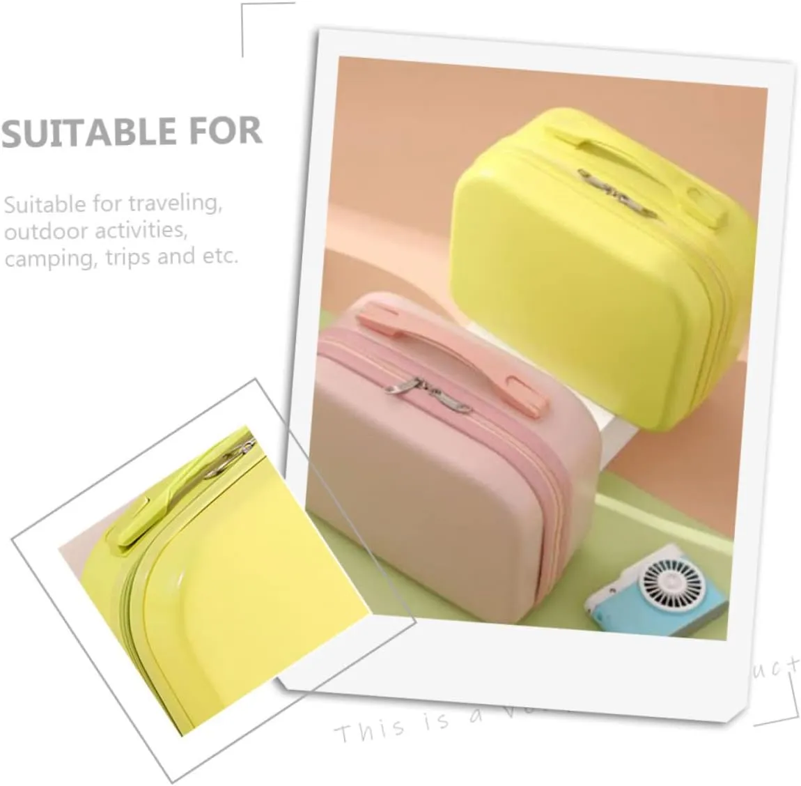 1pc Cosmetic Case Toiletry Bag for Women Mini Travelling Case Cosmetics Storage Bag Miss Storage Box, Yellow, 31X27X15CM