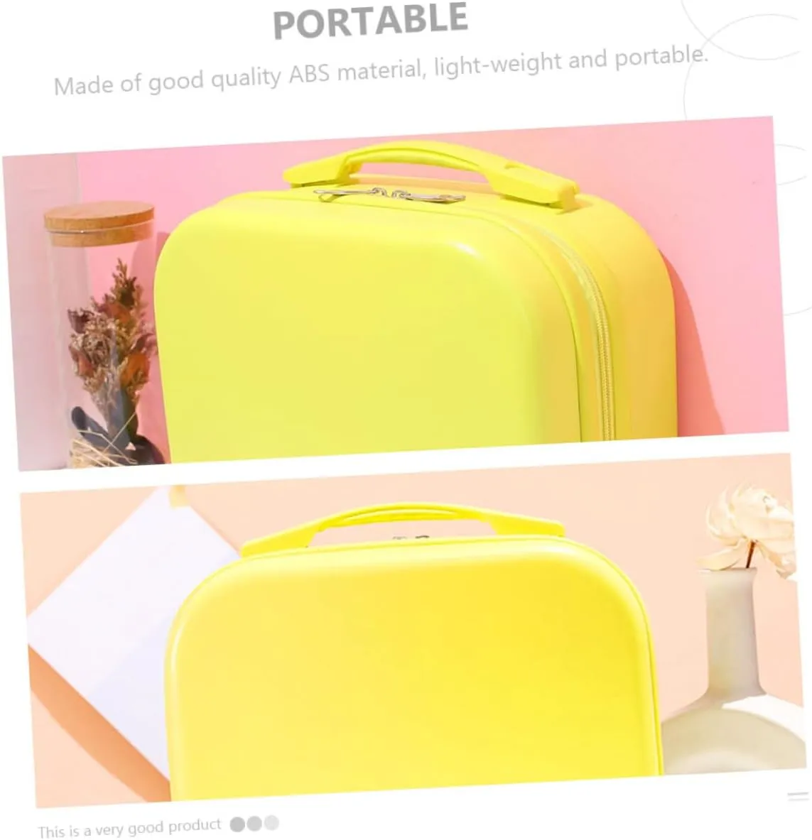 1pc Cosmetic Case Toiletry Bag for Women Mini Travelling Case Cosmetics Storage Bag Miss Storage Box, Yellow, 31X27X15CM
