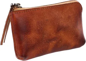1Pc Handmade Distressed Leather Change Purse Vintage Coin Storage Pouch for Credit Cards and Loose Change Compact and Practical Leather Carrying Bag