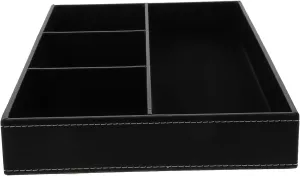 1pc Leather Jewelry Box for Home Organization Multifunctional Cosmetics Holder Cutlery Basket Storage for Keys Jewelry Sundries