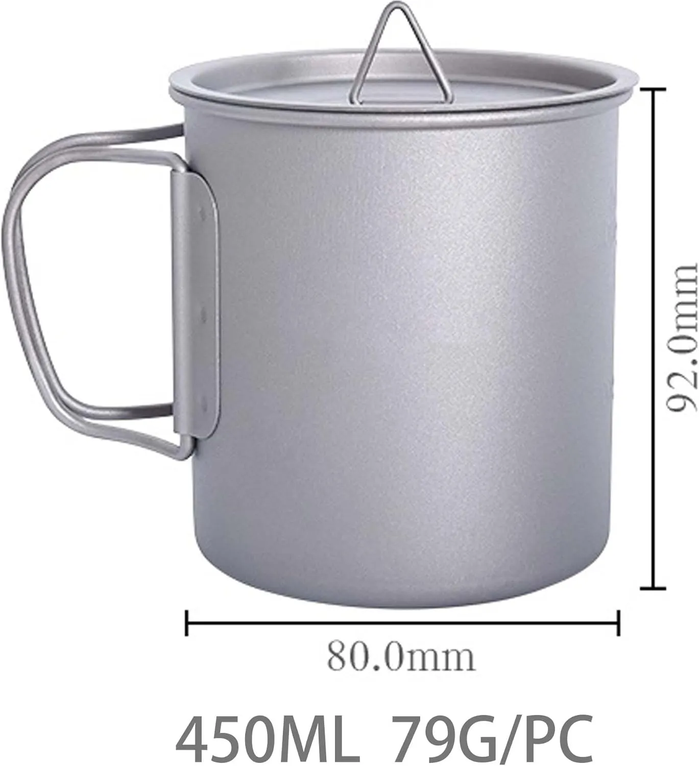 1pc pure titanium folding water cup 450ML outdoor camping portable coffee cup