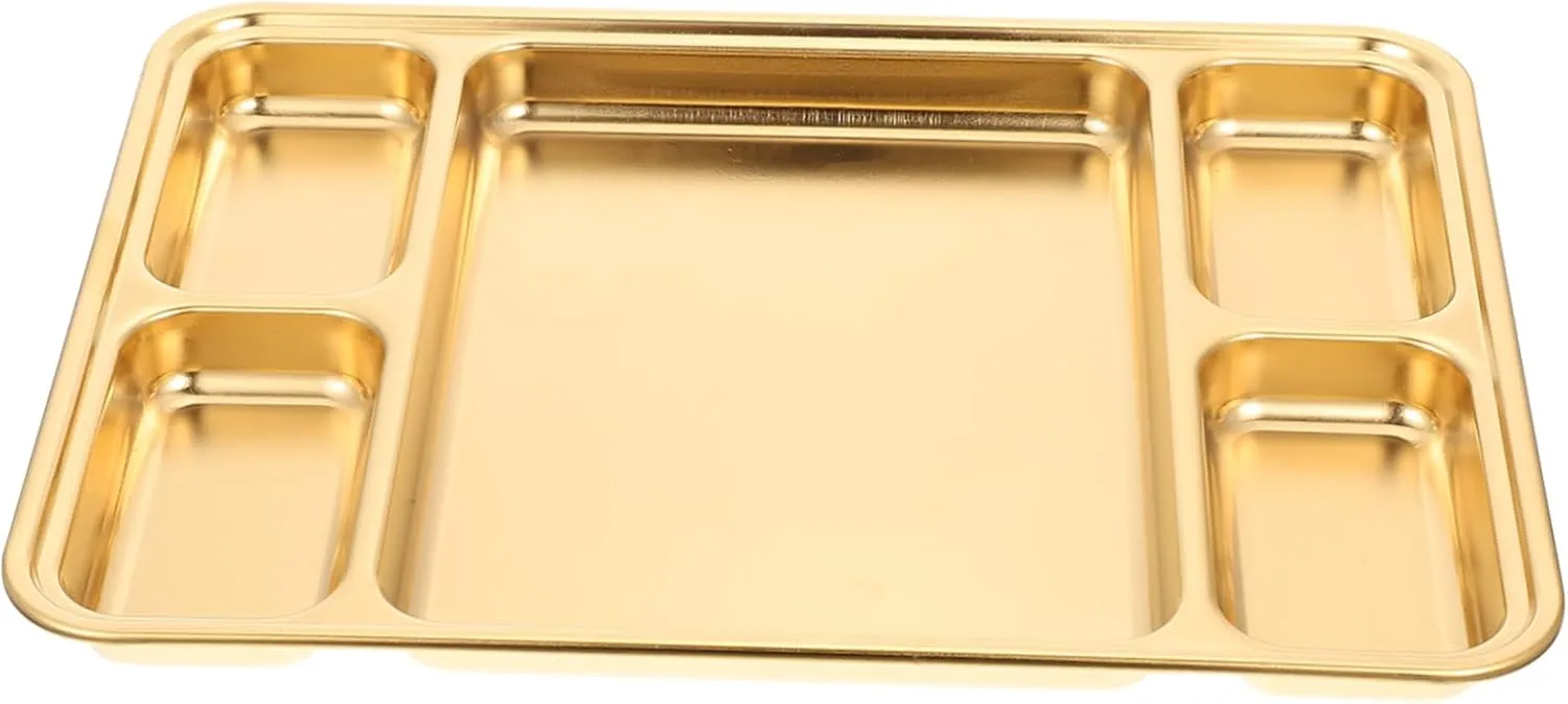 1pc Stainless Steel Divided Food Plate Plate Dividers for Camping Hiking and Home