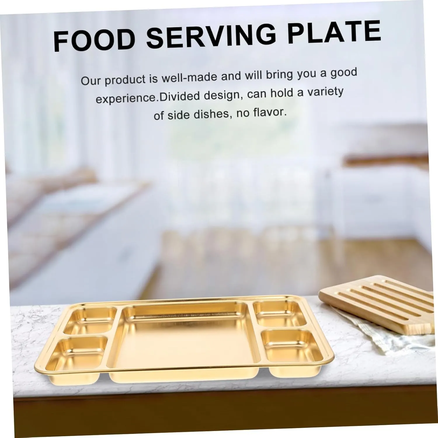 1pc Stainless Steel Divided Food Plate Plate Dividers for Camping Hiking and Home