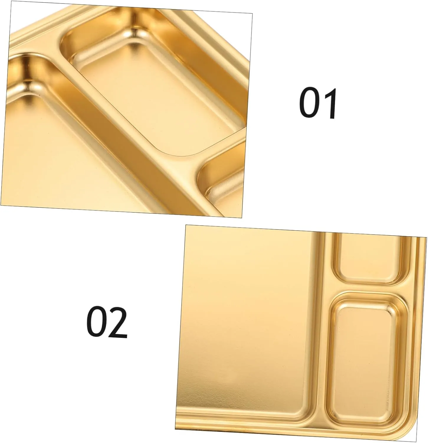 1pc Stainless Steel Divided Food Plate Plate Dividers for Camping Hiking and Home