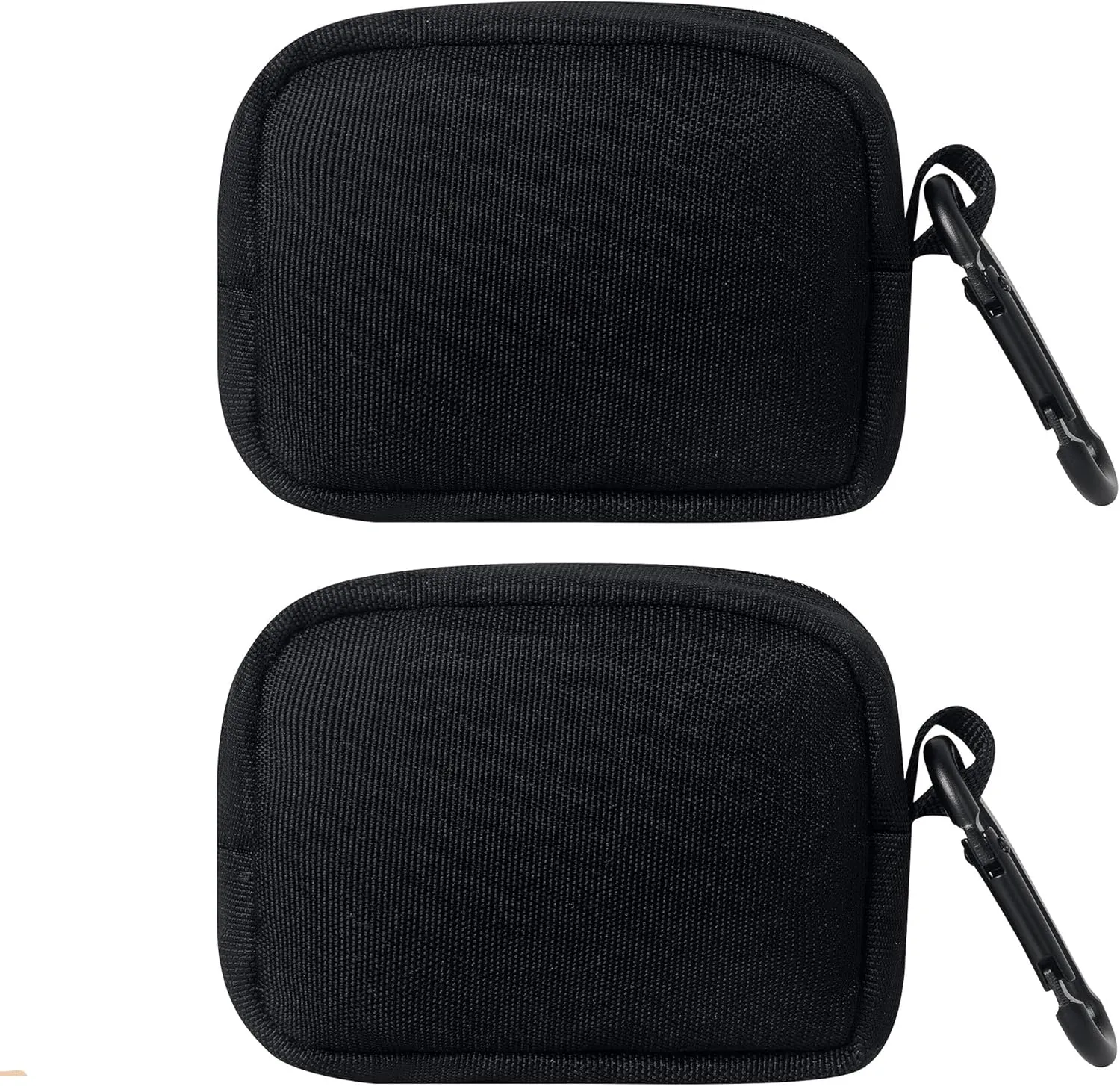 2-Piece Mini Pouch with Carabiner Clip, Unisex Small Organizer Case for Electronics, Makeup, and Accessories
