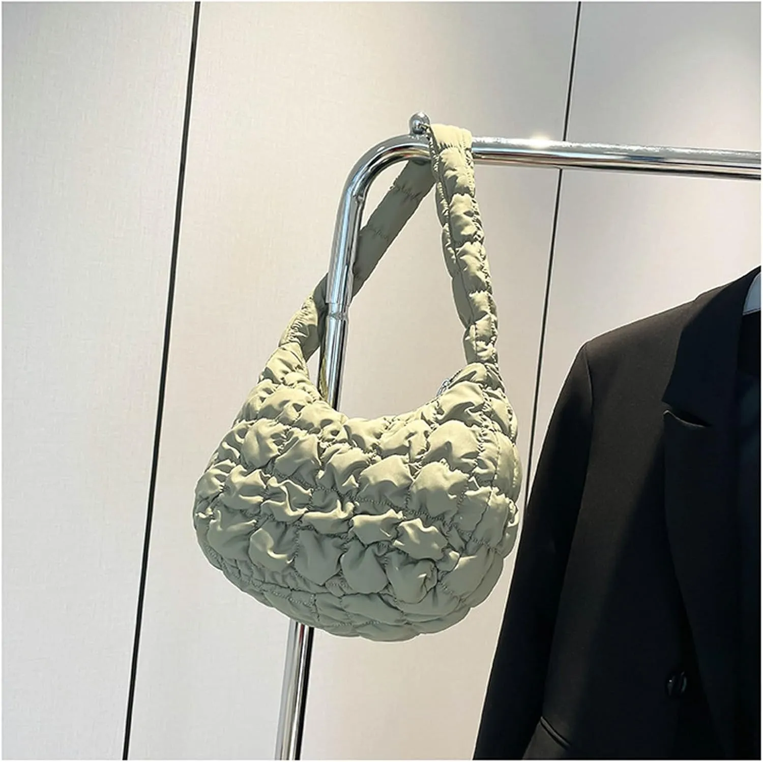 2025 Puff Mini Shoulder Bag for Women - Lightweight Quilted Tote with Zipper, Stylish Casual Travel Handbag