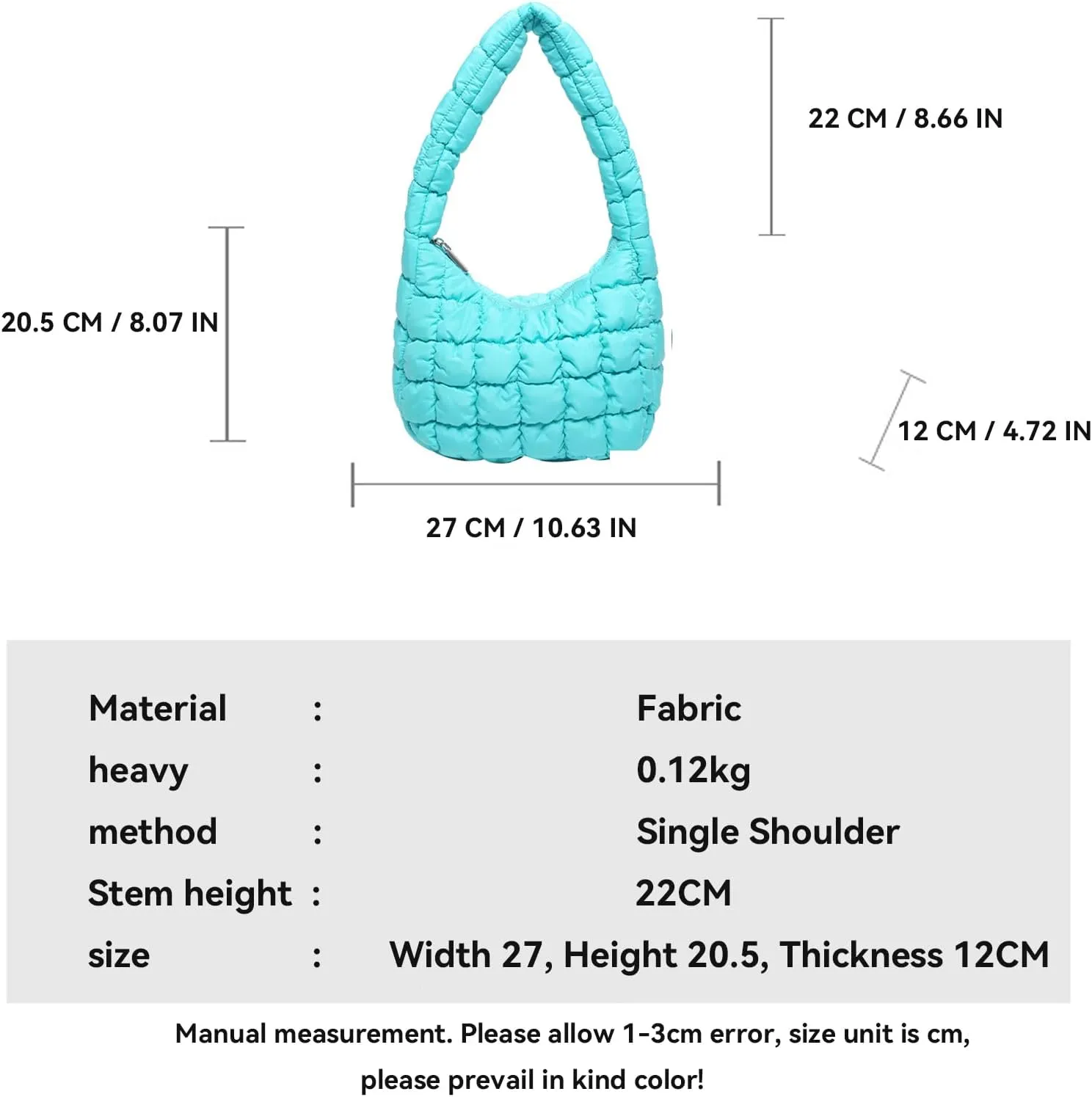 2025 Puff Mini Shoulder Bag for Women - Lightweight Quilted Tote with Zipper, Stylish Casual Travel Handbag