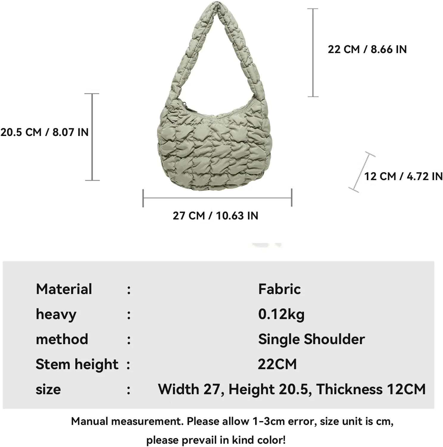 2025 Puff Mini Shoulder Bag for Women - Lightweight Quilted Tote with Zipper, Stylish Casual Travel Handbag