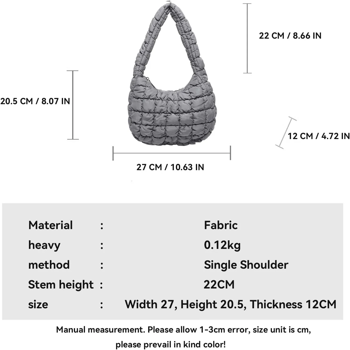 2025 Puff Mini Shoulder Bag for Women - Lightweight Quilted Tote with Zipper, Stylish Casual Travel Handbag