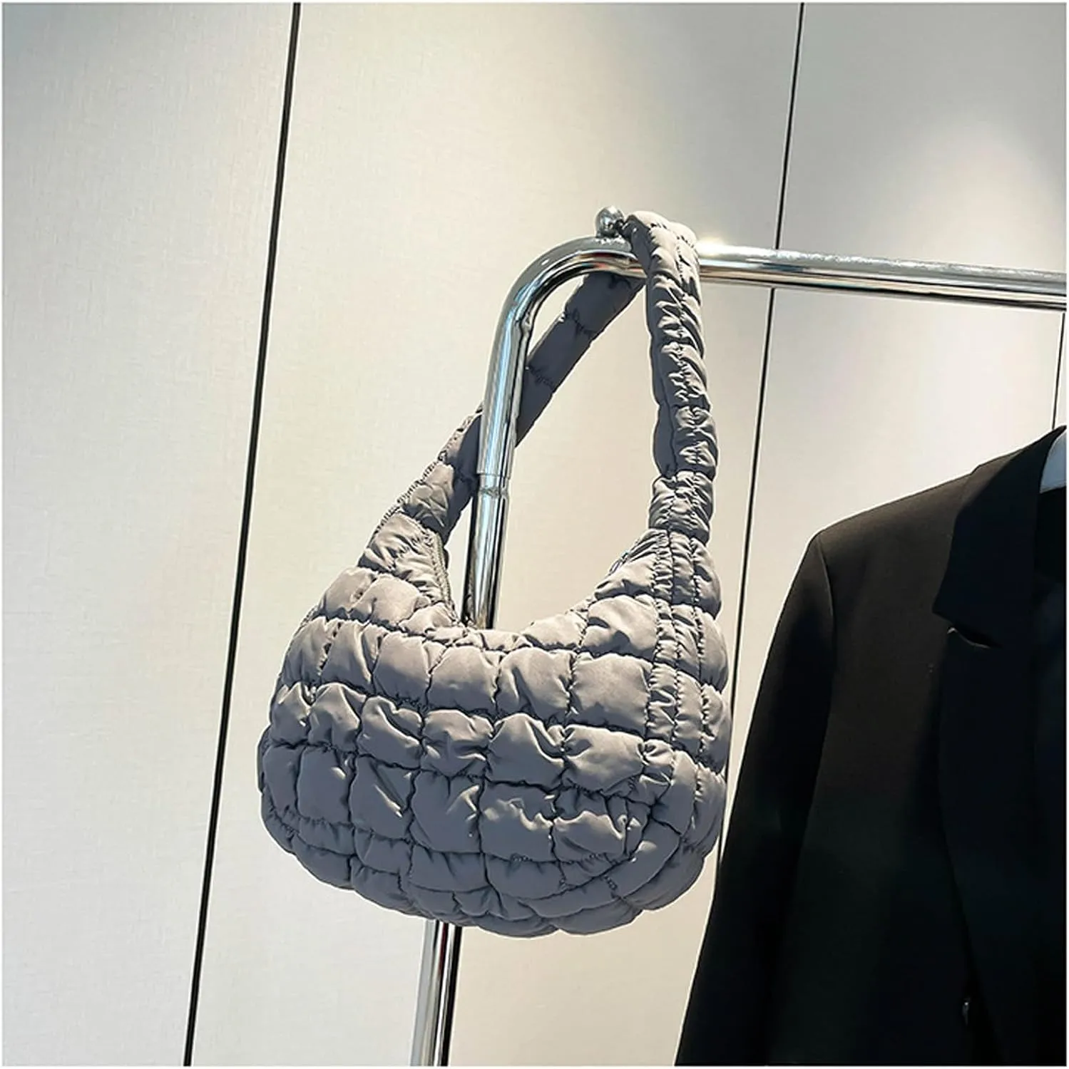 2025 Puff Mini Shoulder Bag for Women - Lightweight Quilted Tote with Zipper, Stylish Casual Travel Handbag