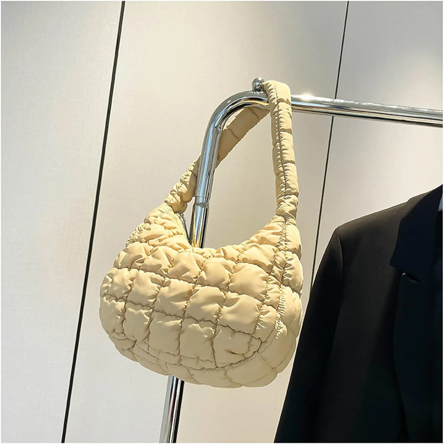2025 Puff Mini Shoulder Bag for Women - Lightweight Quilted Tote with Zipper, Stylish Casual Travel Handbag
