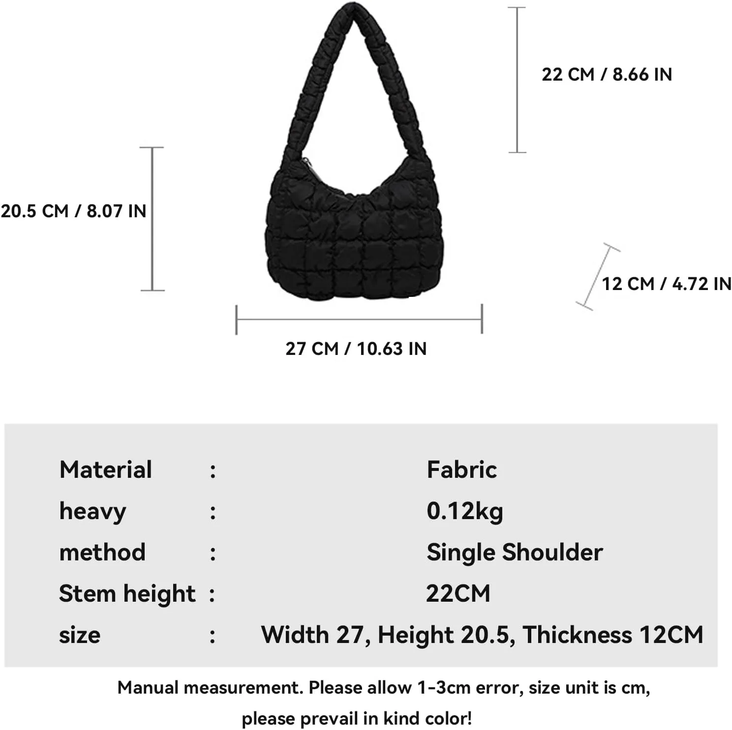 2025 Puff Mini Shoulder Bag for Women - Lightweight Quilted Tote with Zipper, Stylish Casual Travel Handbag