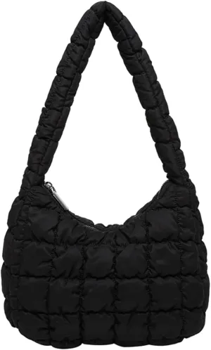 2025 Puff Mini Shoulder Bag for Women - Lightweight Quilted Tote with Zipper, Stylish Casual Travel Handbag
