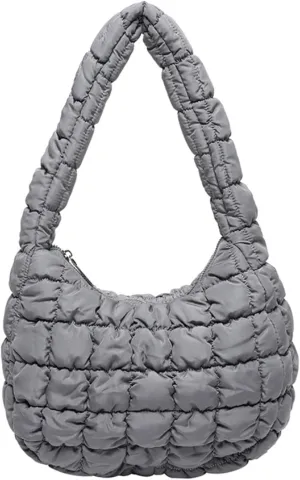 2025 Puff Mini Shoulder Bag for Women - Lightweight Quilted Tote with Zipper, Stylish Casual Travel Handbag