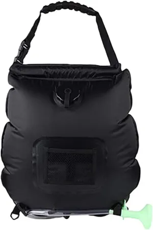 20L Camping Solar Shower Bag,Solar Heating Portable Shower Bag Camp Shower with Removable Hose for Traveling Hiking Climbing Outdoor,Black