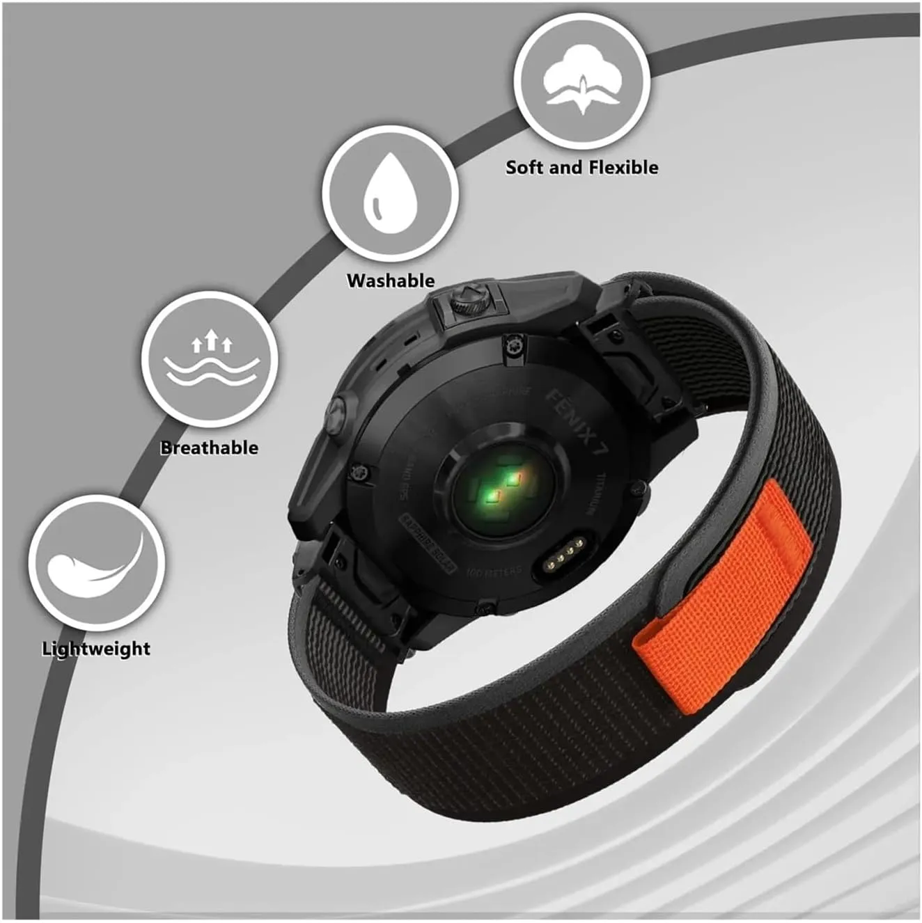 22 26mm QuickFit Nylon woven Band For Garmin Fenix 8 47/51mm 7 7X 6 6X Pro 5X Plus Enduro 3 Breathable sports strap Accessories