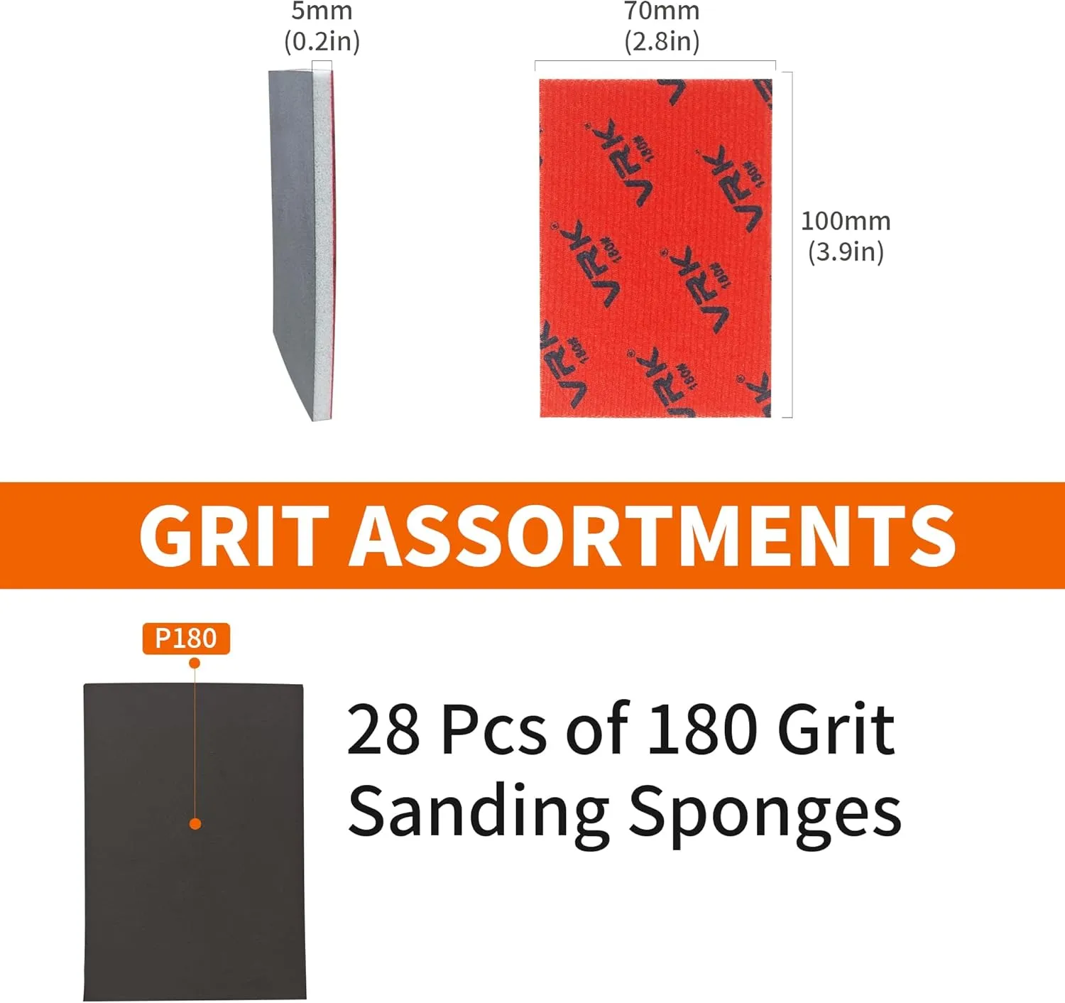 28 Pcs 180 Grit Sanding Sponge,Ultra Fine Sandpaper,Soft Foam Hand Sander Block Wet Dry Sanding Pads for Automobile Wood Furniture Metal Drywall Polishing
