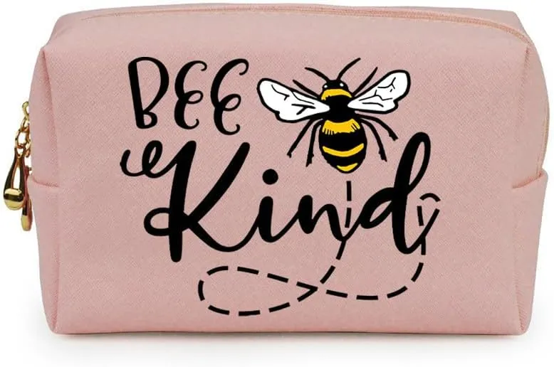 3-In-1 Bee Kind Canvas Tote Bag Grocery Reusable Handbags Jewelry Box and Makeup Bag Set For Teacher Gift