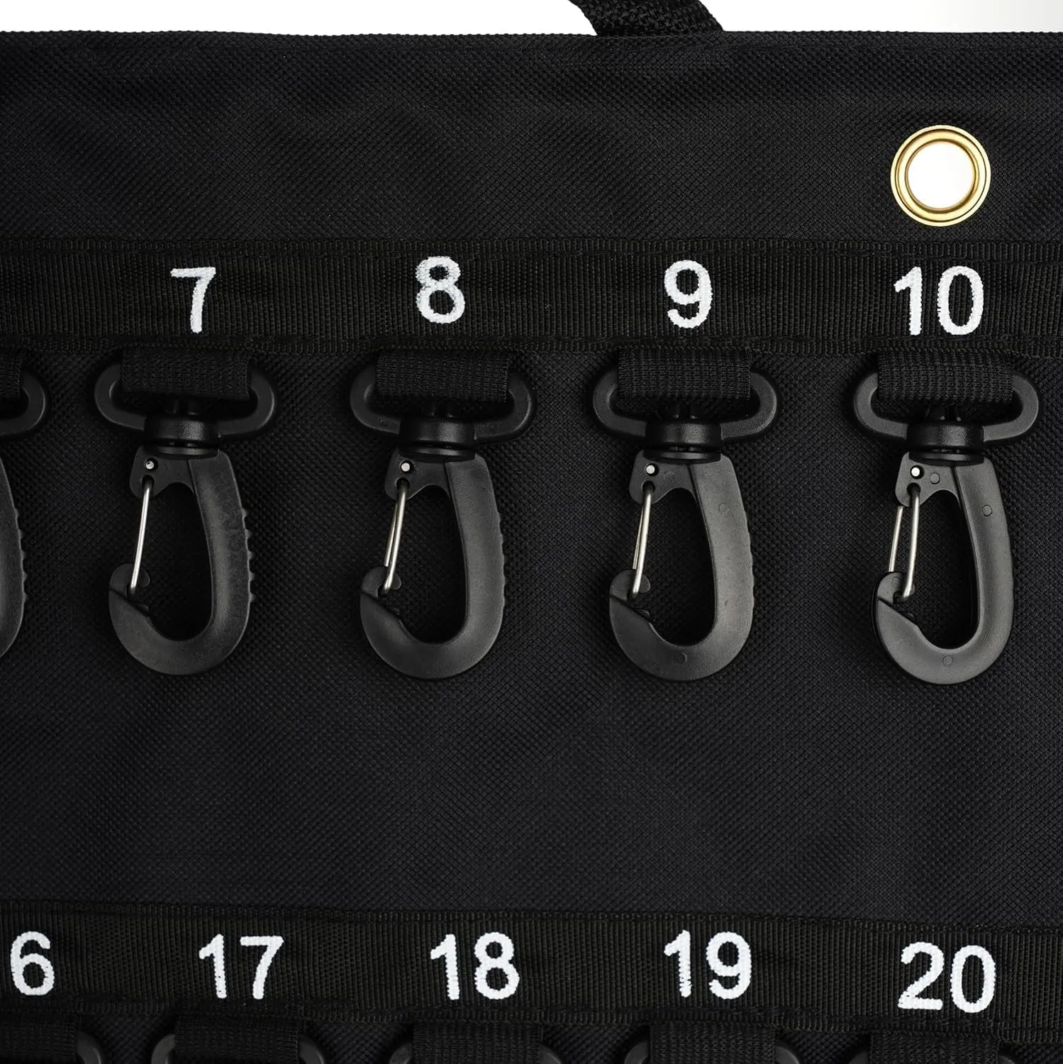 30 Key Capacity Rollable Key Case for Portable Key Storage - Sturdy Weather-Resistant Soft Vinyl with Plastic Safety Hooks, Grommets for Hanging, and Top Handle - 18"" × 21-1/4"" - Pack of 1