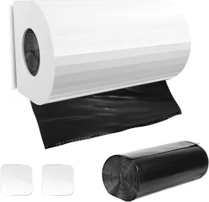 3D Printed Trash Bag Dispenser - Wall Mount Garbage Bag Holder with 90PCS 7.3 Gallon No Tear Drawstring Trash Bags, Non-Trace Hanging Trash Bag Roll Organizer for Bathroom Kitchen Office Trash Bags