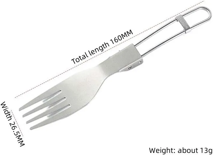 3PCS Pure Titanium Folding Fork And Spoon Two-user Outdoor Camping Portable Tableware(2)