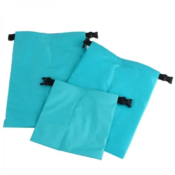 3pcs Waterproof Dry Sack Daypack Lightweight Portable Pouch Storage Bags for Camping Hiking Travel Sky Blue
