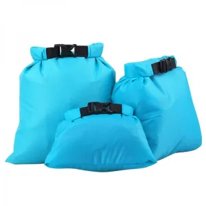 3pcs Waterproof Dry Sack Daypack Lightweight Portable Pouch Storage Bags for Camping Hiking Travel Sky Blue