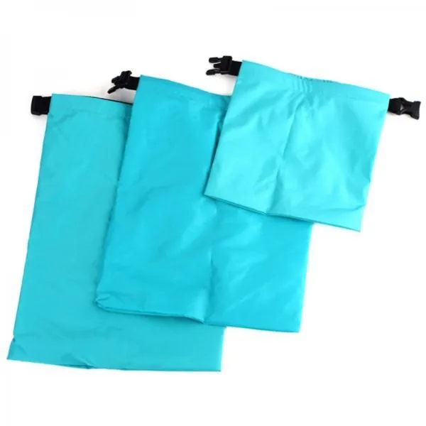 3pcs Waterproof Dry Sack Daypack Lightweight Portable Pouch Storage Bags for Camping Hiking Travel Sky Blue
