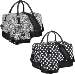 3PCS Weekender Bag for Women Overnight Bag Travel Bag Carry on Duffle Bag with Shoe Compartment Fit 21.5" Laptop