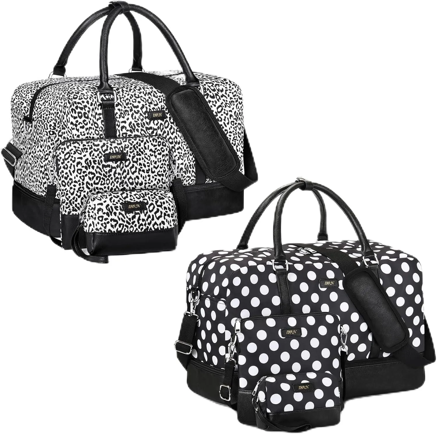 3PCS Weekender Bag for Women Overnight Bag Travel Bag Carry on Duffle Bag with Shoe Compartment Fit 21.5" Laptop