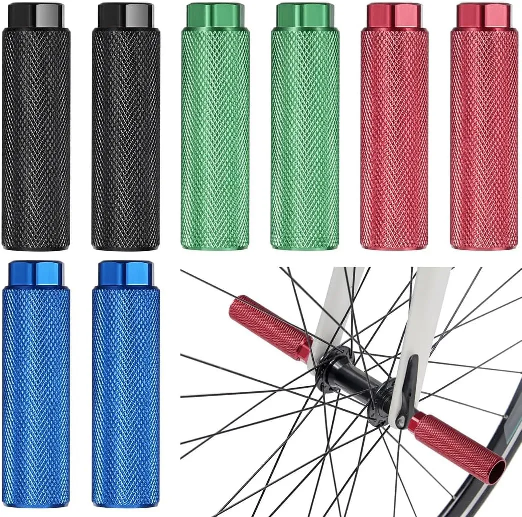 4 Pairs of Non-Slip Aluminum Pegs for Mountain and BMX S, Fits 3/8In Axles