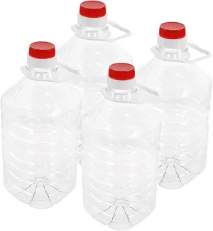 4 Pcs Large Water Containers with Handle Portable Jugs for Camping Easy to Fill and Clean Stackable Storage for Liquid Storage